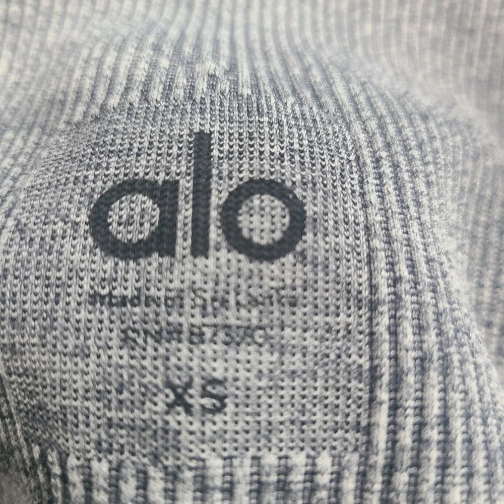 Alo Yoga XS Grey Black High-Waist Alosoft Lush Seamless Leggings Geometric